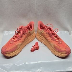 Hoka One Clifton LS BP Cantaloupe/Electric-Coral for Women 1165710-CPLC Size 12